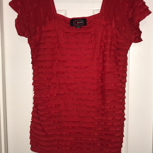 Red Ruffled Top - Picture 4 of 5